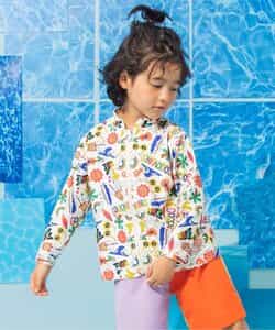 ★タイムセール★【UVカット】わくわく前開きラッシュガード_水着
