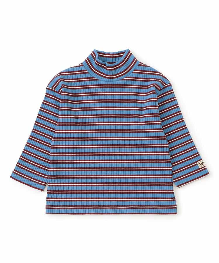 ハイネックリブボーダーTシャツ_955766