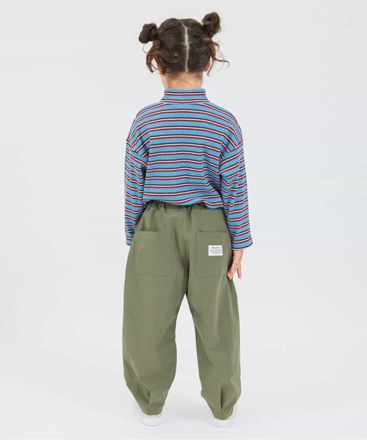 ハイネックリブボーダーTシャツ_955768