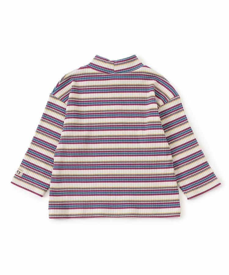 ハイネックリブボーダーTシャツ_955773