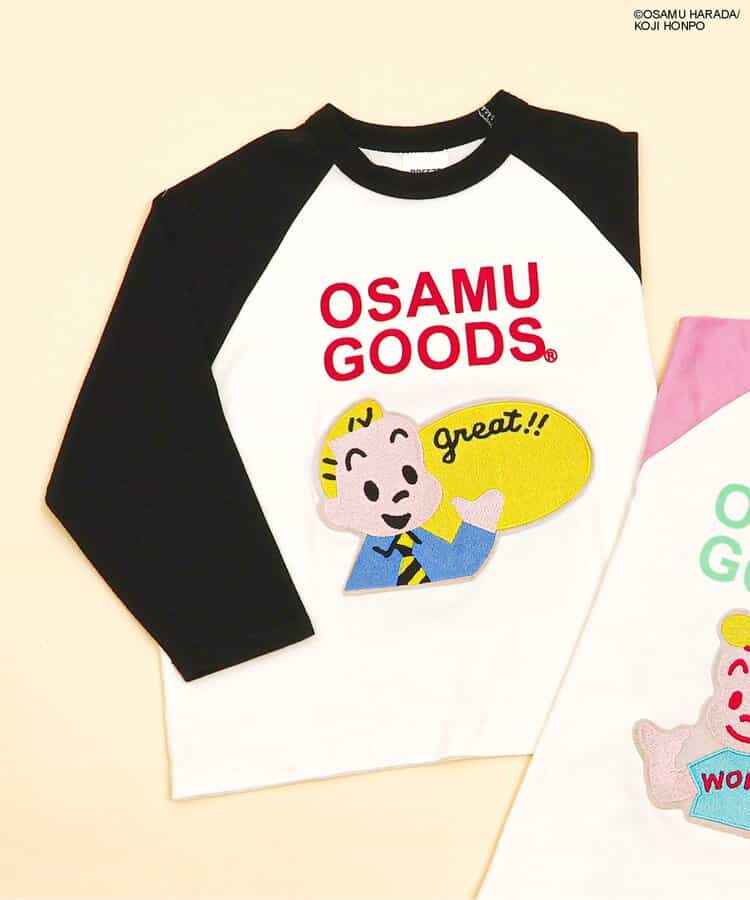 ＜OSAMU GOODS＞ラグランワッペン長袖Tシャツ