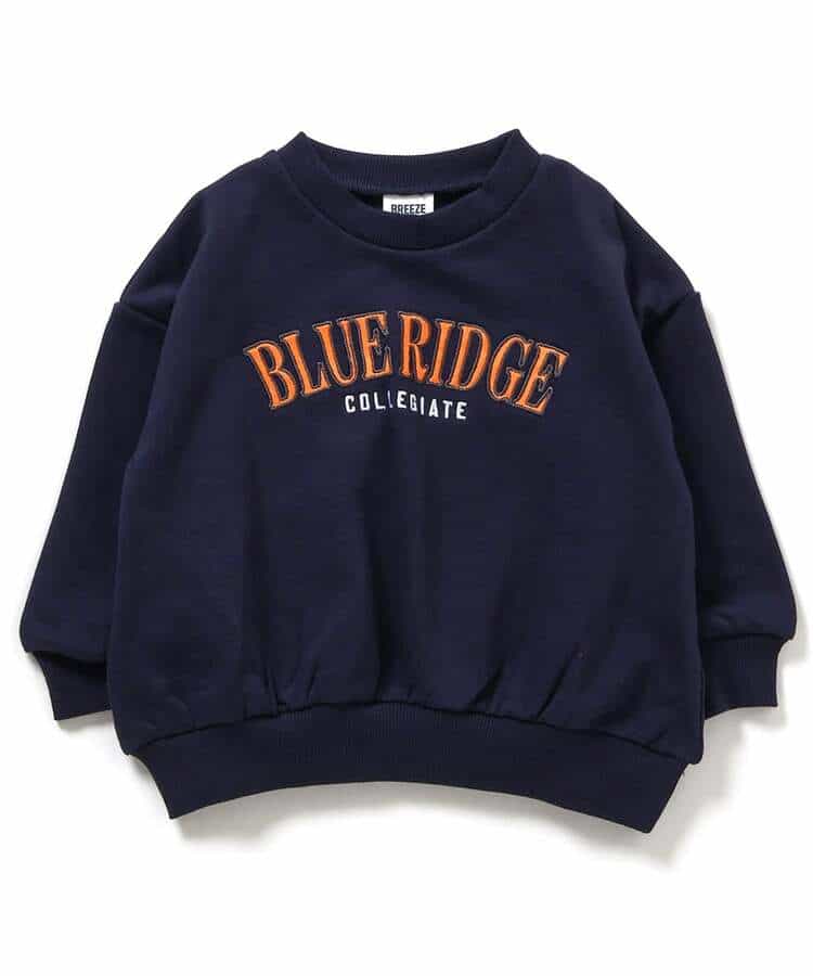 ベロア＆刺繍ロゴトレーナー