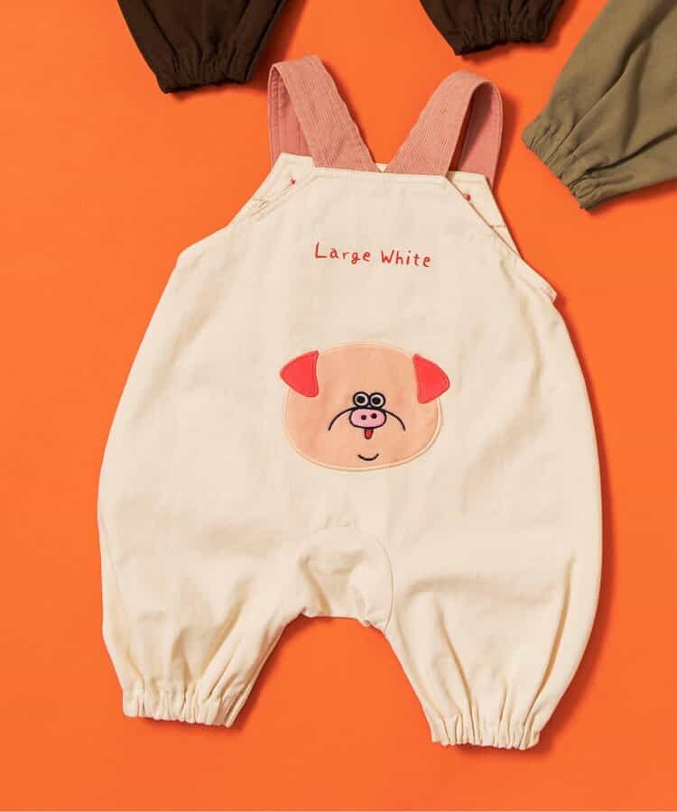 Bpop どうぶつモチーフ付きサロペット