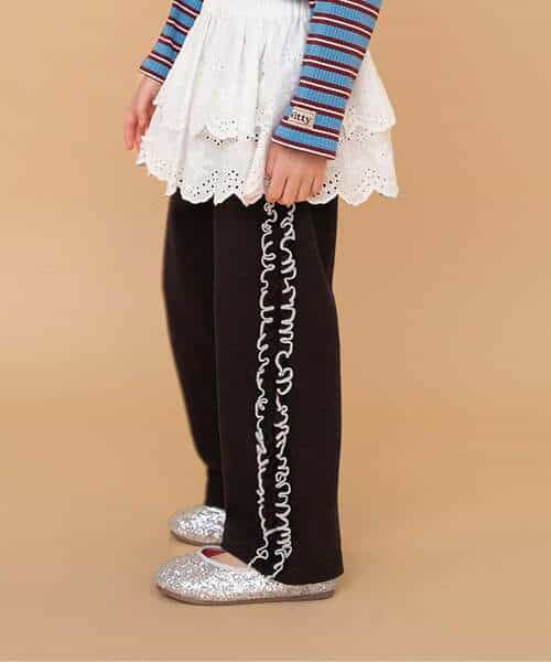 サイドフリルワッフルパンツ  10分丈