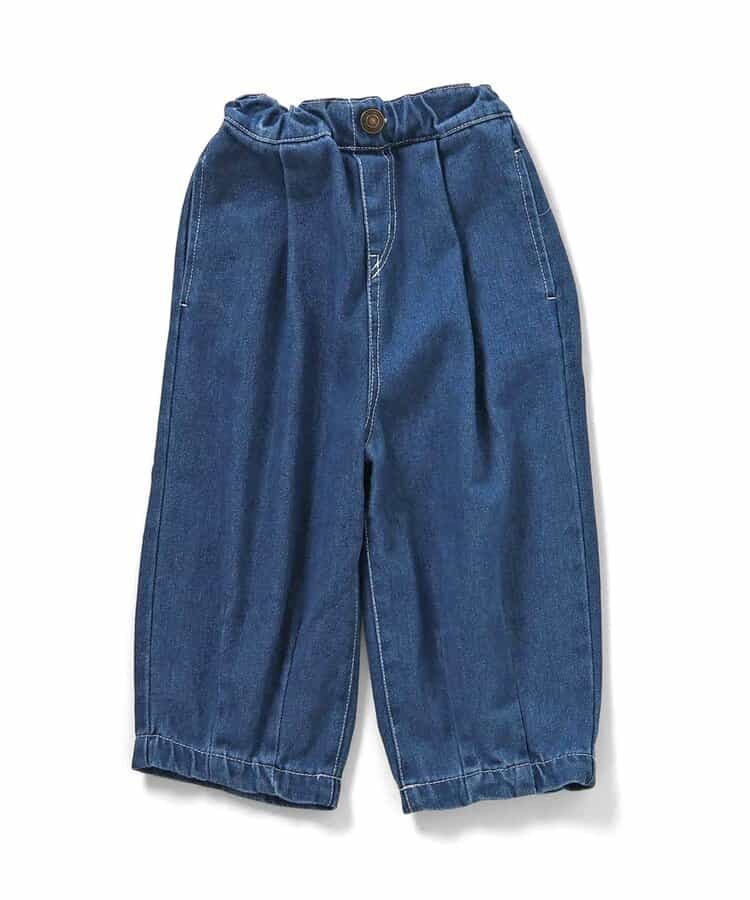 WEB限定  ゆったりタックデニムパンツ