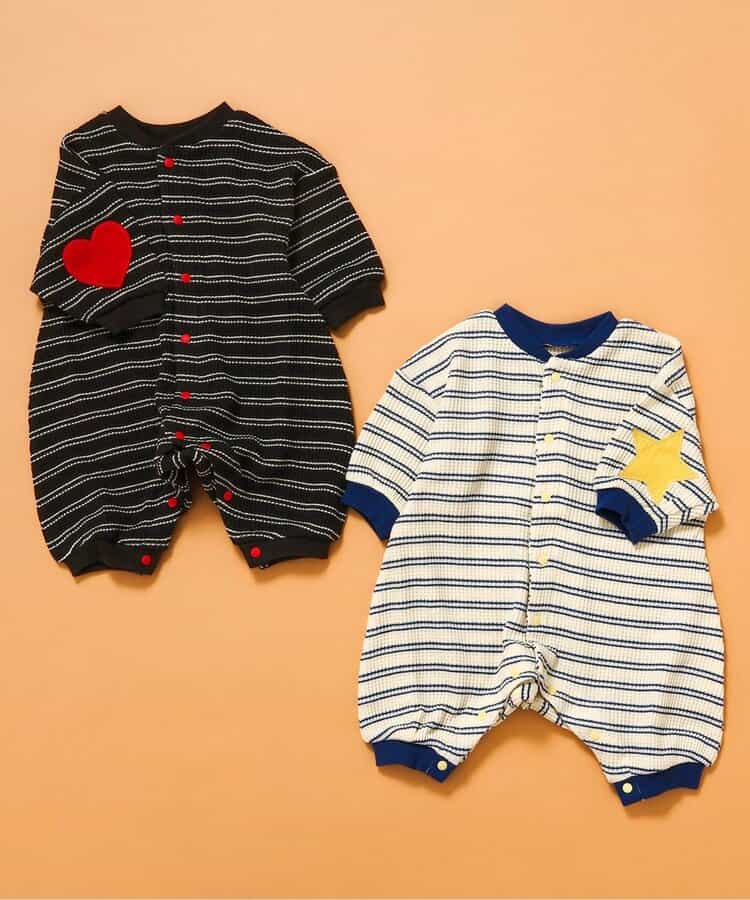 【リンク】エルボーパッチワッフルカバーオール_942590
