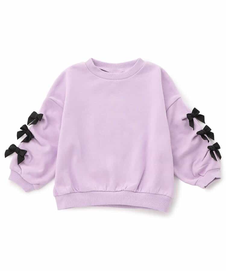 ★SALE★WEB限定  袖タックリボンモチーフ裏起毛トレーナー