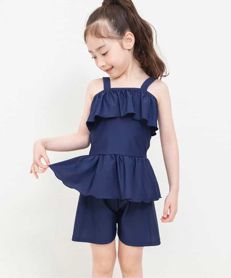 ★SALE★【ジュニア対応】女児 フリルスクールセパレート水着_UVカット