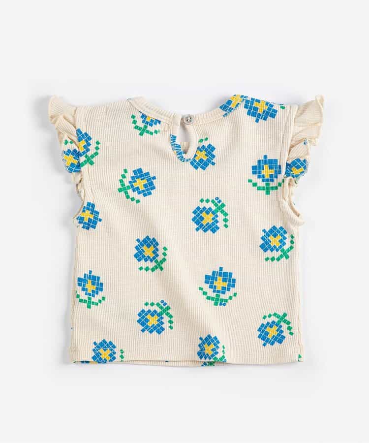 ★SALE★総柄Pixel Flowers半袖Tシャツ【ベビー】_883159