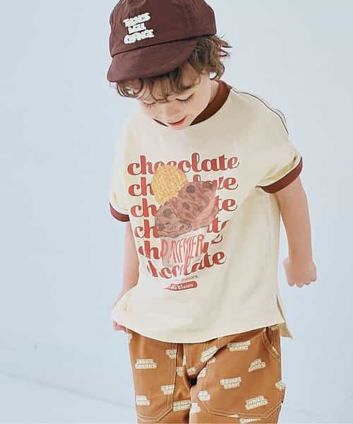 いろんなアイスちょーだいグラフィックリンガーTシャツ 全8色