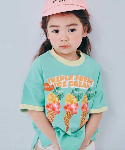 いろんなアイスちょーだいグラフィックリンガーTシャツ 全8色