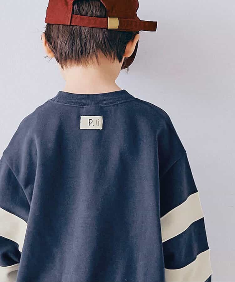 ロゴ刺繍袖切替トレーナー_923812
