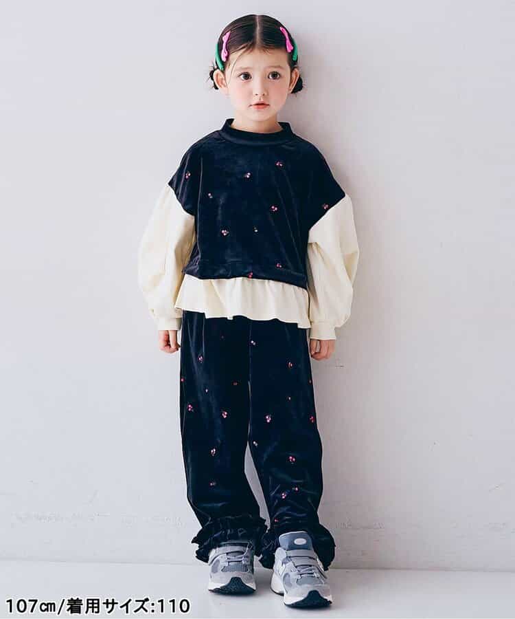 刺繍ベロアフリルパンツ リンク セットアップ対応_924281