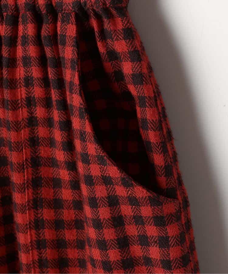フランネルチェックリラックスストレートフリルパンツ リンク_935434