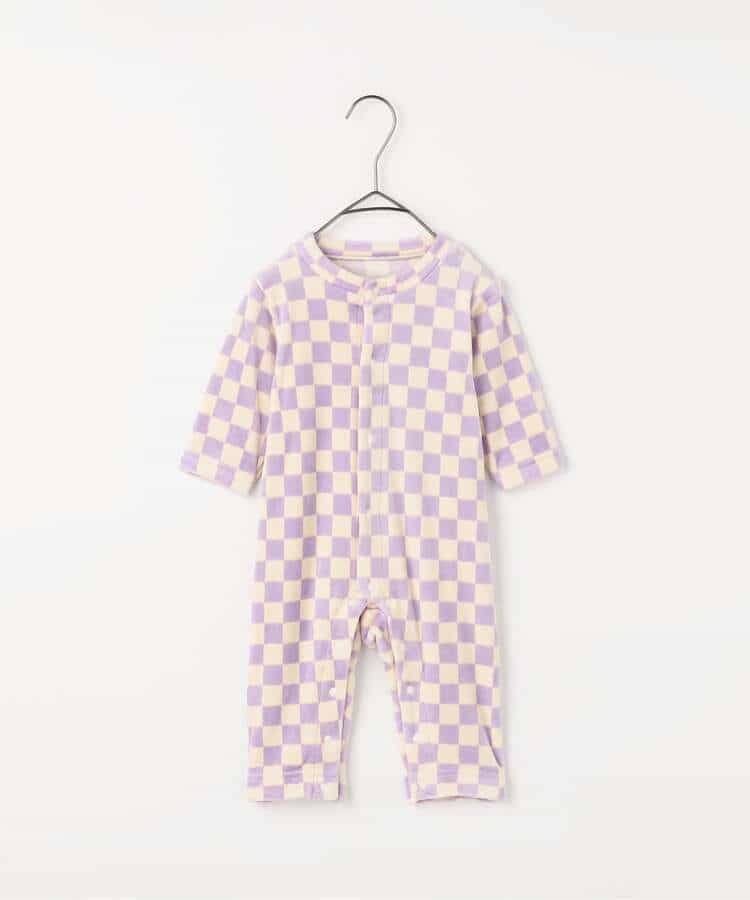 ベロアタッチのメルティ起毛フリースぬくぬくカバーオール 全8色 リンク あったか_994447