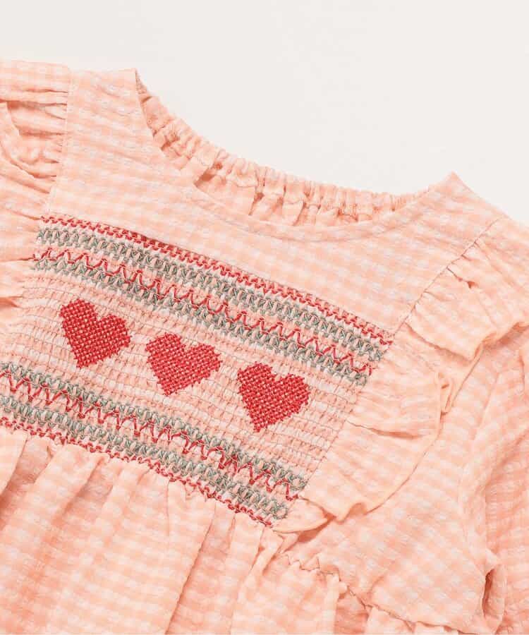 ★SALE★ハートスモッキングチュニックブラウス_708752