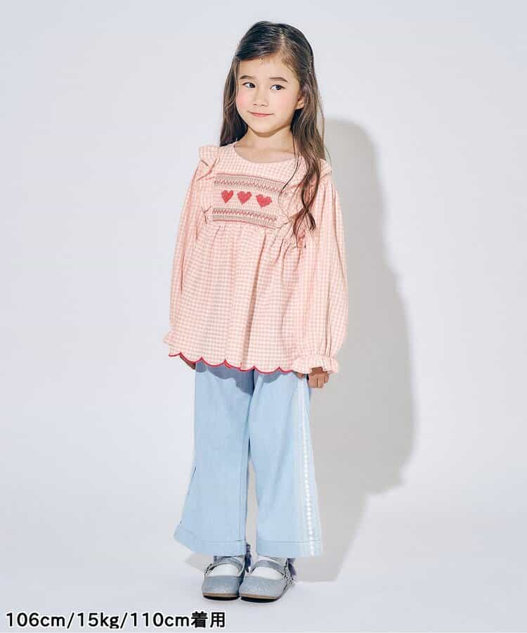 ★SALE★ハートスモッキングチュニックブラウス_708755