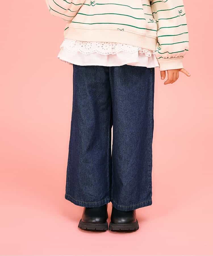 リボンポケットデイリーバギーパンツ  10分丈