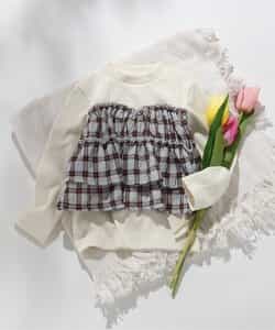 ★SALE★WEB限定 シアーチェックドッキングトップス