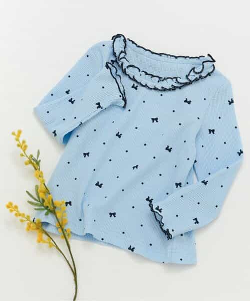★SALE★WEB限定 衿フリルワッフルメローTシャツ