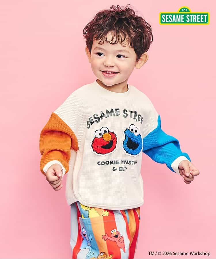 ★SALE★セサミストリート ワッフルモチーフTシャツ
