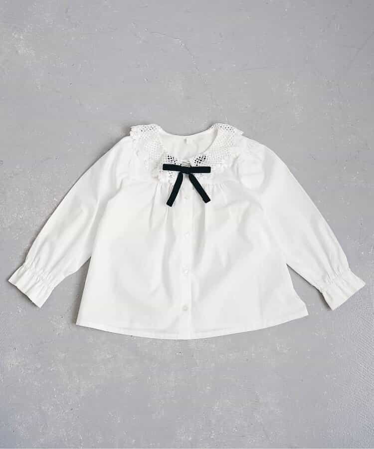 ★SALE★レース衿リボンブラウス_713349