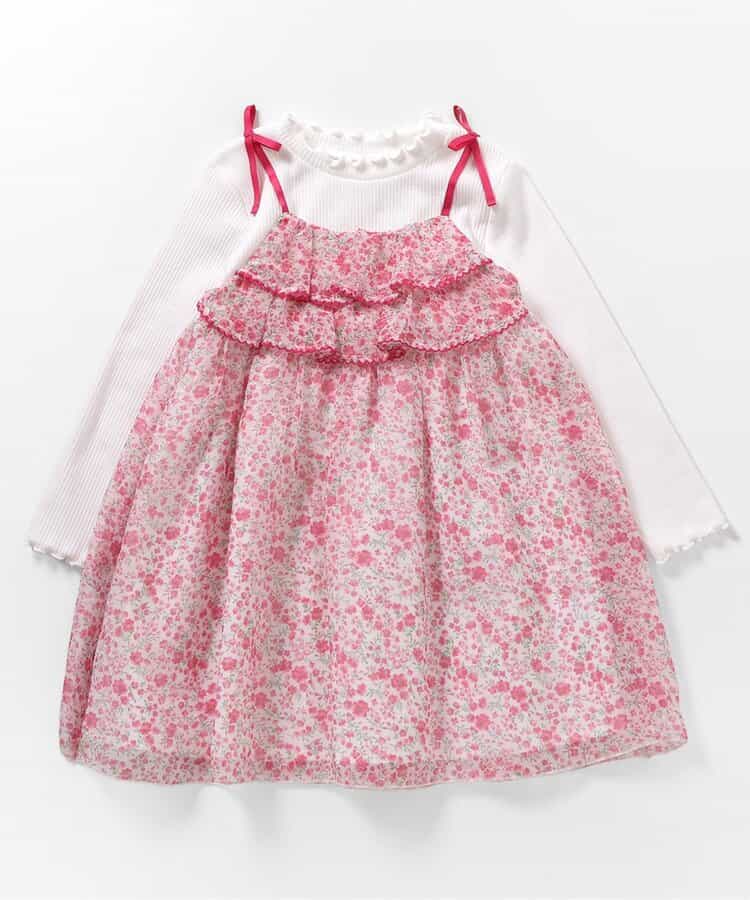 ★SALE★フラワーシフォンワンピース_アプレレクールマシェリ_722047