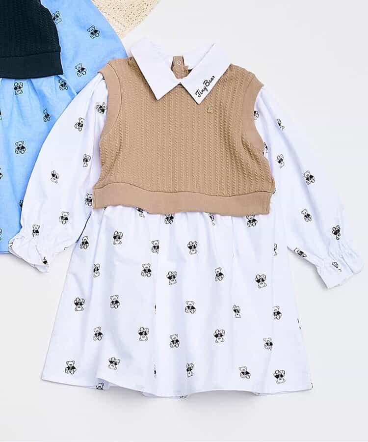 ★アウトレットセール★tiny bear ベストドッキングワンピース