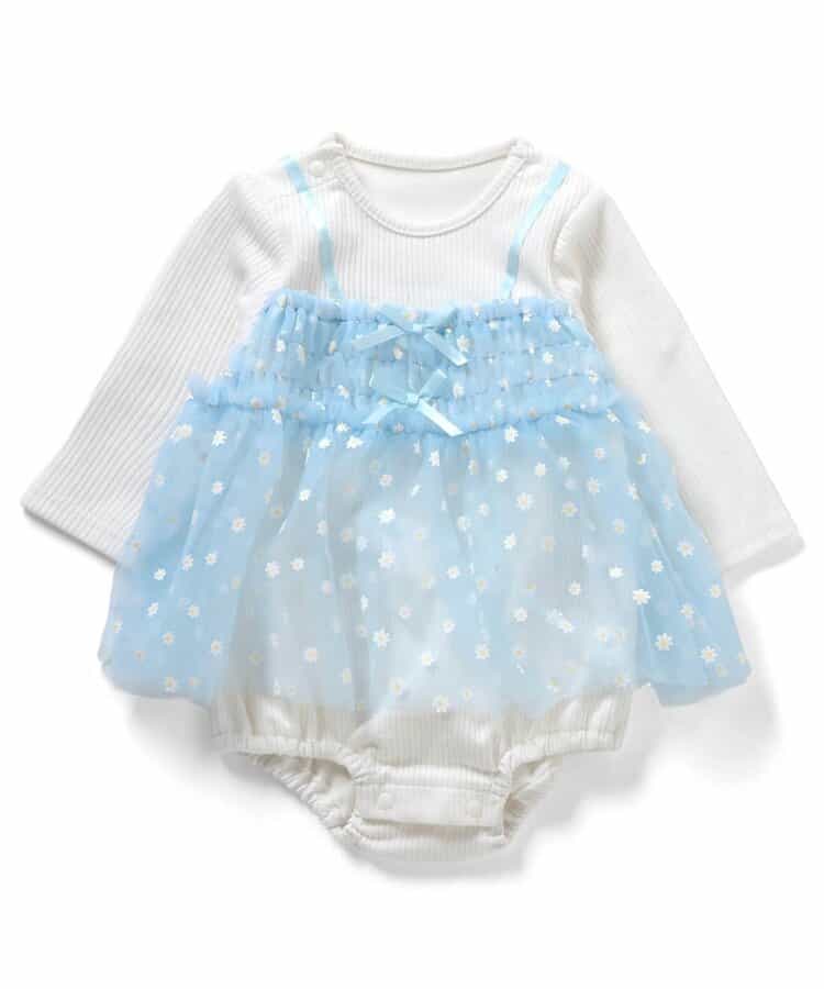 ★SALE★【リンク】いちご・花柄チュールドッキングカバーオール