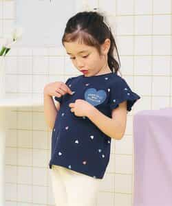 ★タイムセール★ハート・フラワーアップリケフリルTシャツ