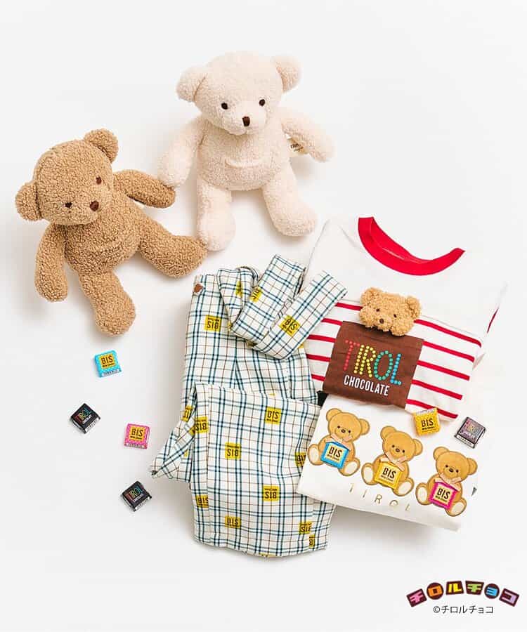 ★アウトレットセール★チロルチョコ×tiny bear サスペンダー付きパンツ 10分丈_931201