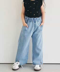 ★SALE★裾スリットワイドパンツ  10分丈(セットアップ可)