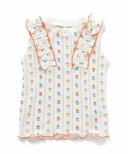 ノースリーブワッフルフリルTシャツ_911689