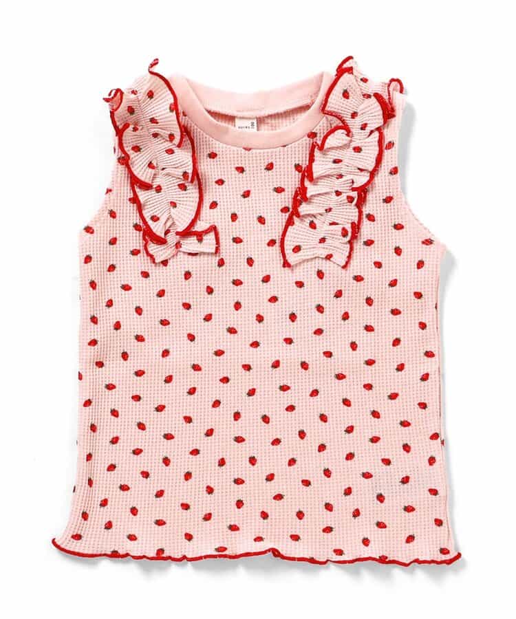 ノースリーブワッフルフリルTシャツ_843823