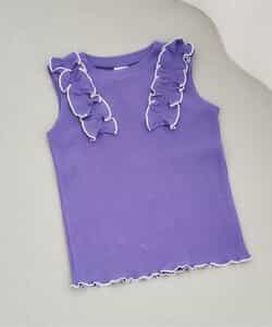 ノースリーブワッフルフリルTシャツ_843826