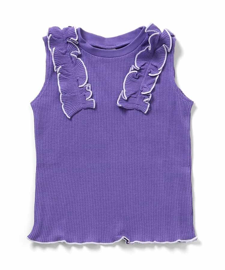 ノースリーブワッフルフリルTシャツ_843827