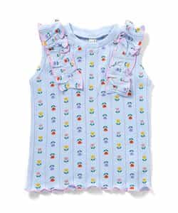 ノースリーブワッフルフリルTシャツ_911701