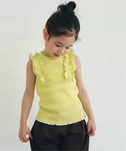 ノースリーブワッフルフリルTシャツ_843833