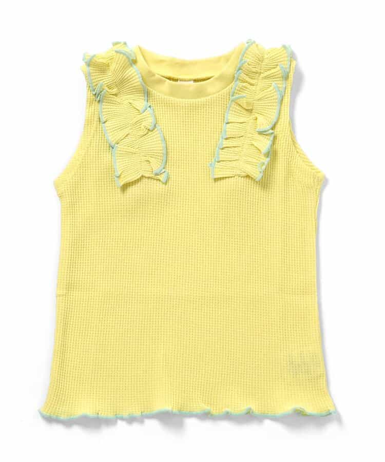 ノースリーブワッフルフリルTシャツ_843834