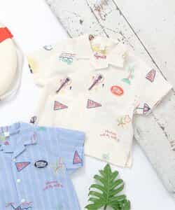 ★SALE★サマーモチーフ総柄刺繍シャツ(セットアップ可)