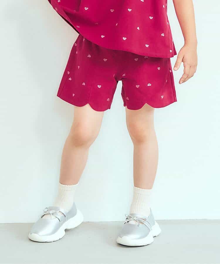 フラワー・ハート刺繍ショートパンツ(セットアップ可)