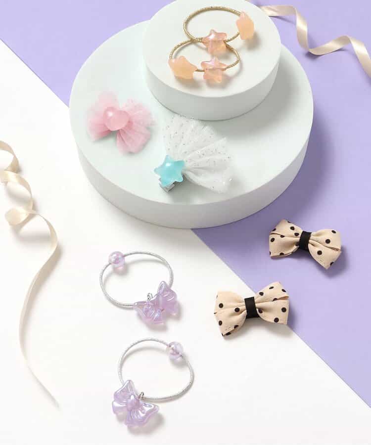 ★SALE★星・ハートモチーフチュールヘアクリップ_534054