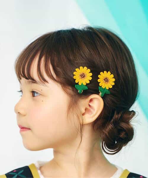ひまわりヘアクリップ　２個セット