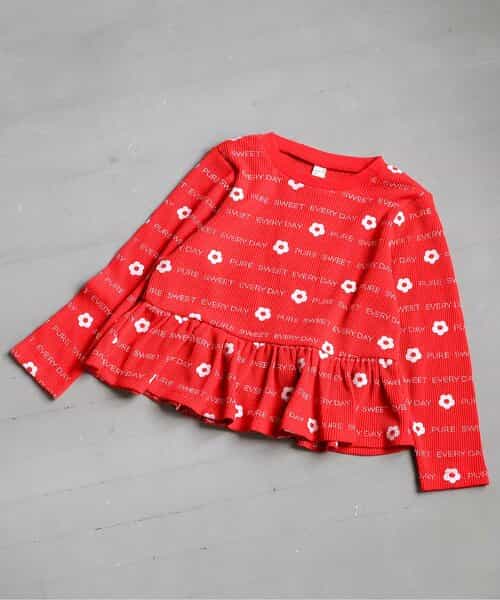 ワッフルペプラムTシャツ(セットアップ可)