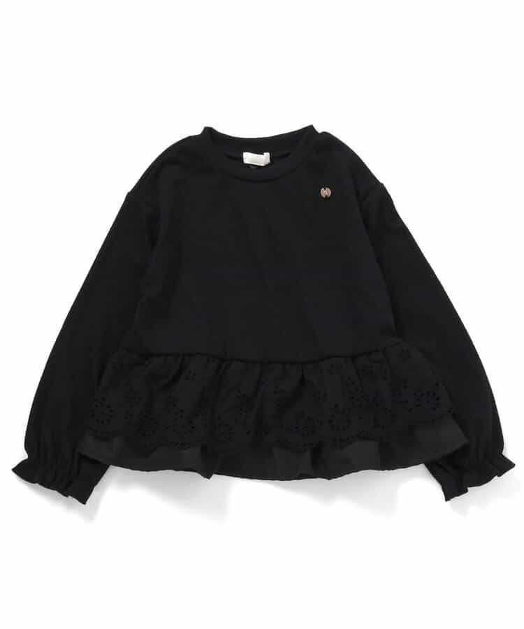 ★送料無料★レースフリル切り替えリブTシャツ_940077