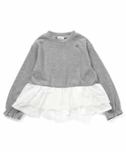 ★送料無料★レースフリル切り替えリブTシャツ_940081