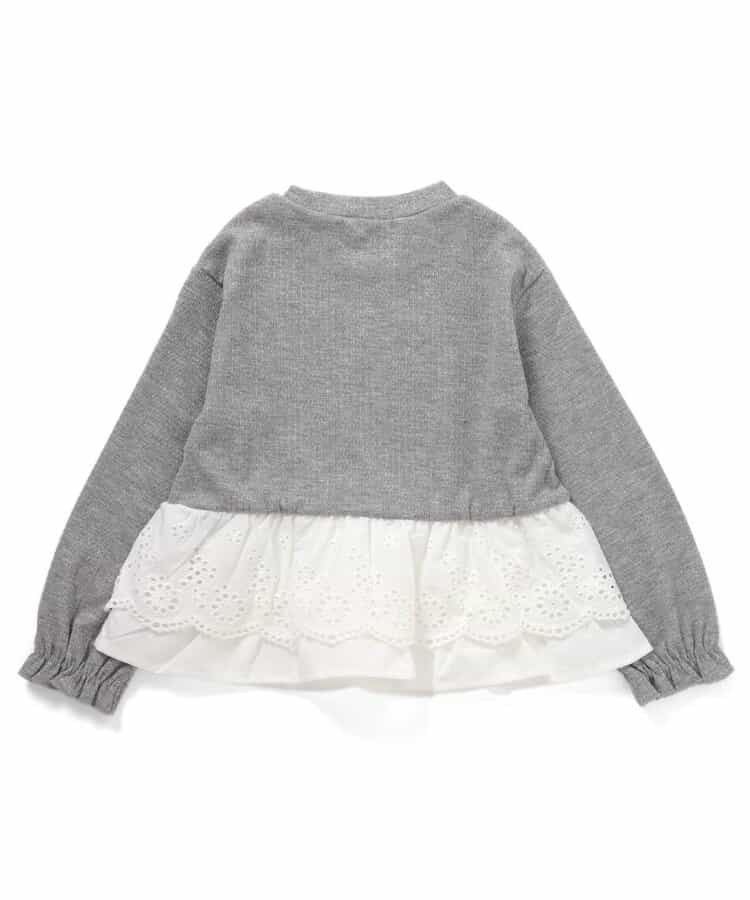 ★送料無料★レースフリル切り替えリブTシャツ_940082