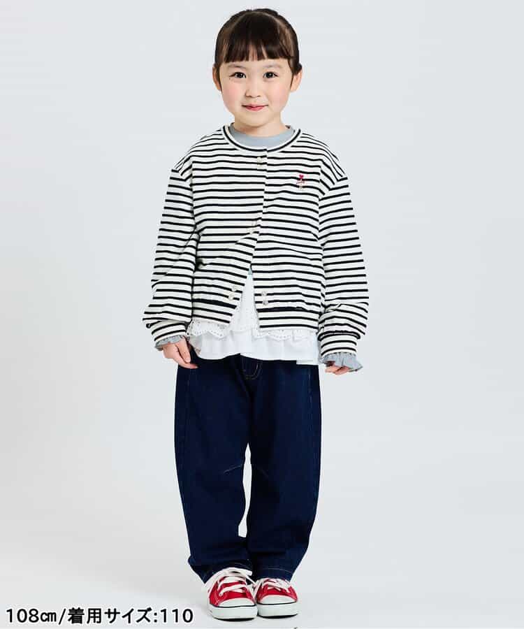★送料無料★レースフリル切り替えリブTシャツ_940089