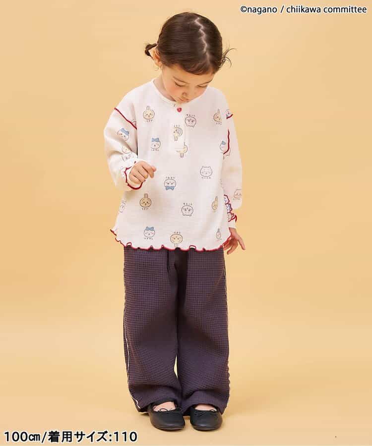 【アニメちいかわ】ワッフルヘンリーネックTシャツ(セットアップ可)_962874