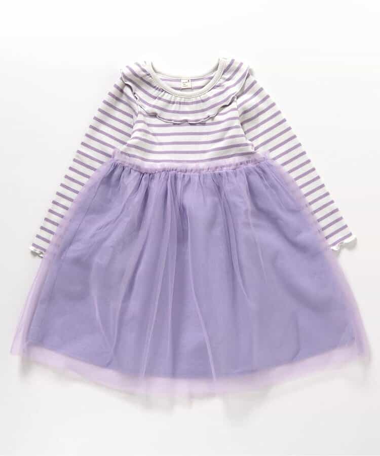 ★SALE★衿フリルチュールドッキングワンピース